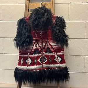 Montana Clothing Co. Vest with Faux Fur Trim